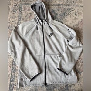 Nike Tech Light Gray Full-Zip Hoodie Medium